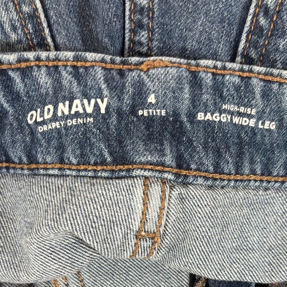 Old Navy Medium Rinse High Rise Nautical Beach Classic Preppy Wide Leg Jeans 4P - Picture 4 of 9